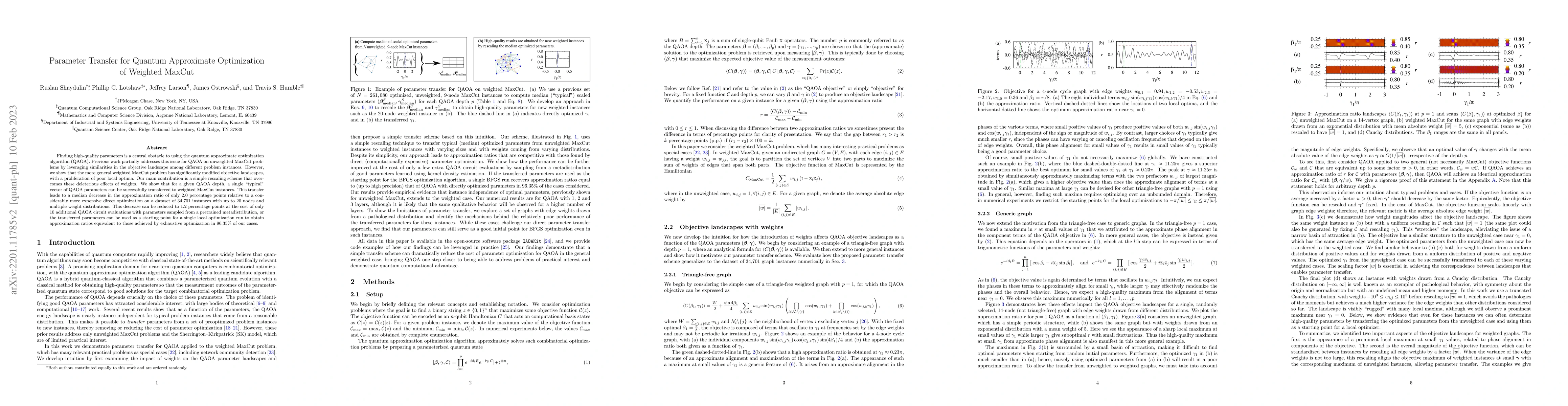 Thumbnail for Parameter Transfer for Quantum Approximate Optimization of Weighted
  MaxCut