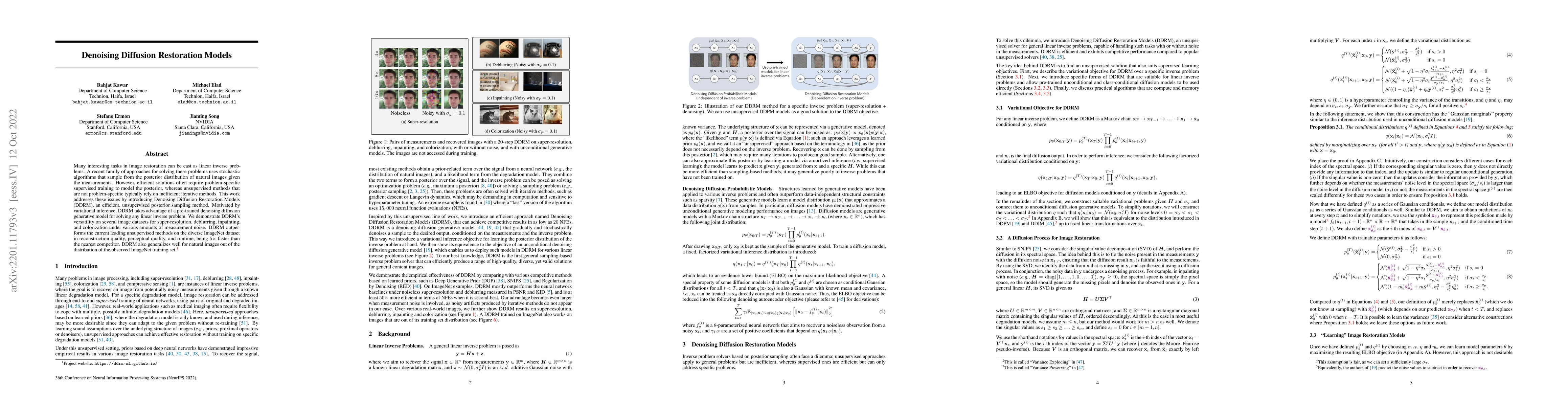 Thumbnail for Denoising Diffusion Restoration Models