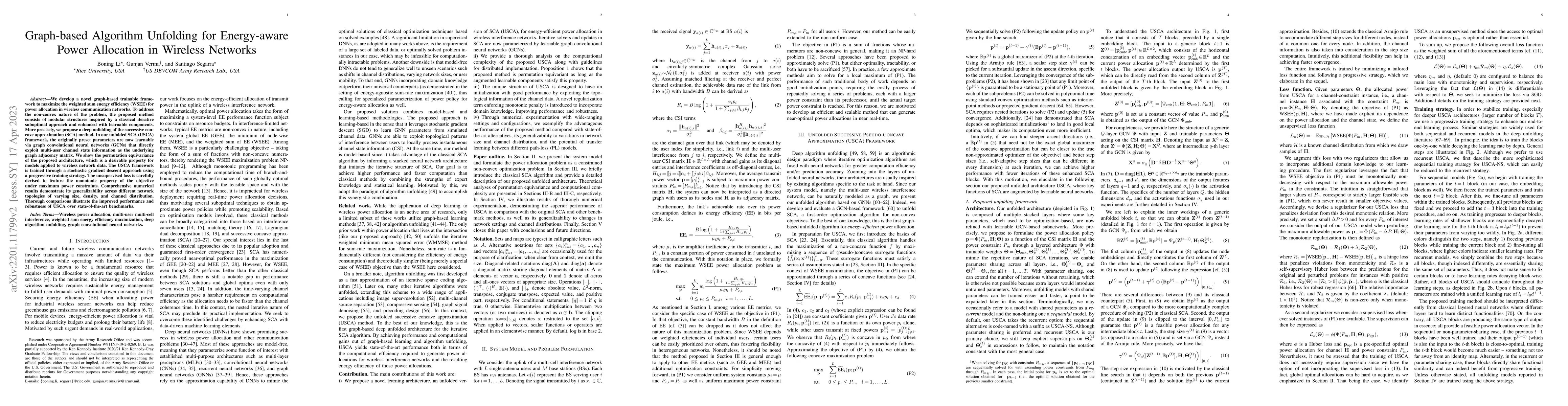 Thumbnail for Graph-based Algorithm Unfolding for Energy-aware Power Allocation in
  Wireless Networks
