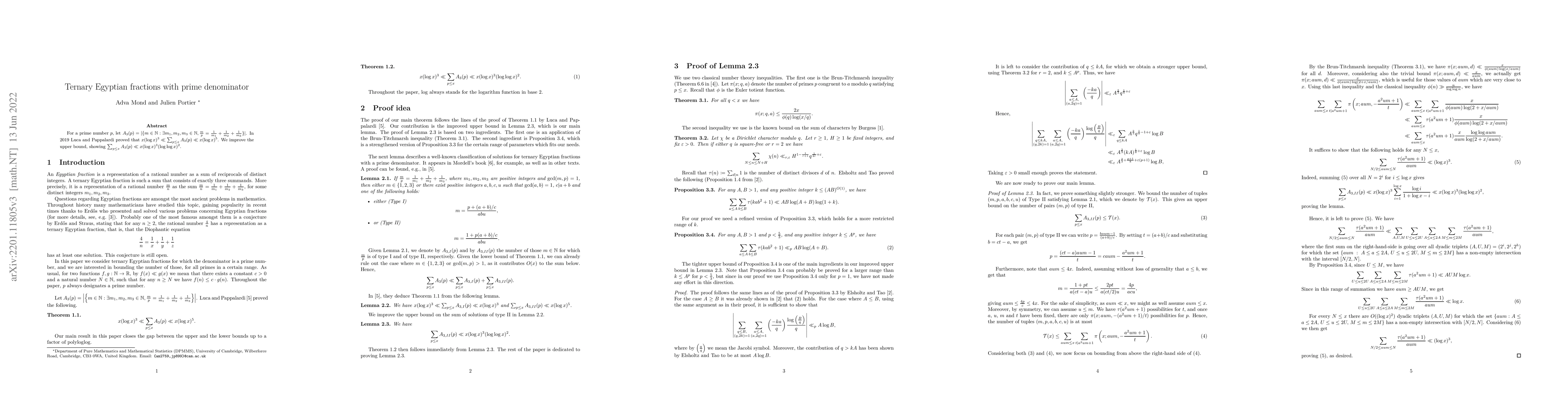 Thumbnail for Ternary Egyptian fractions with prime denominator