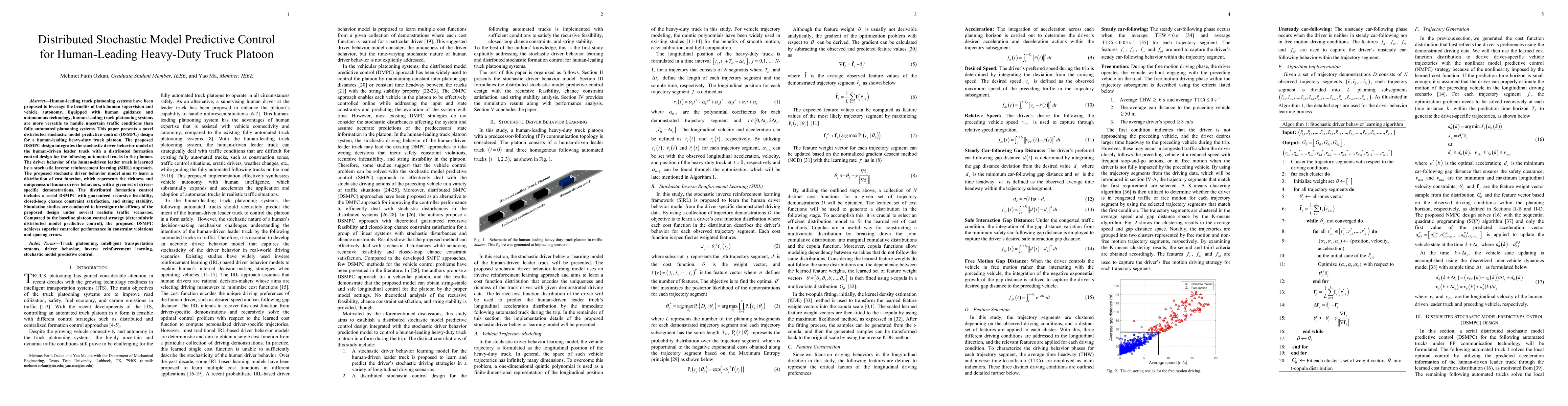 Thumbnail for Distributed Stochastic Model Predictive Control for Human-Leading
  Heavy-Duty Truck Platoon