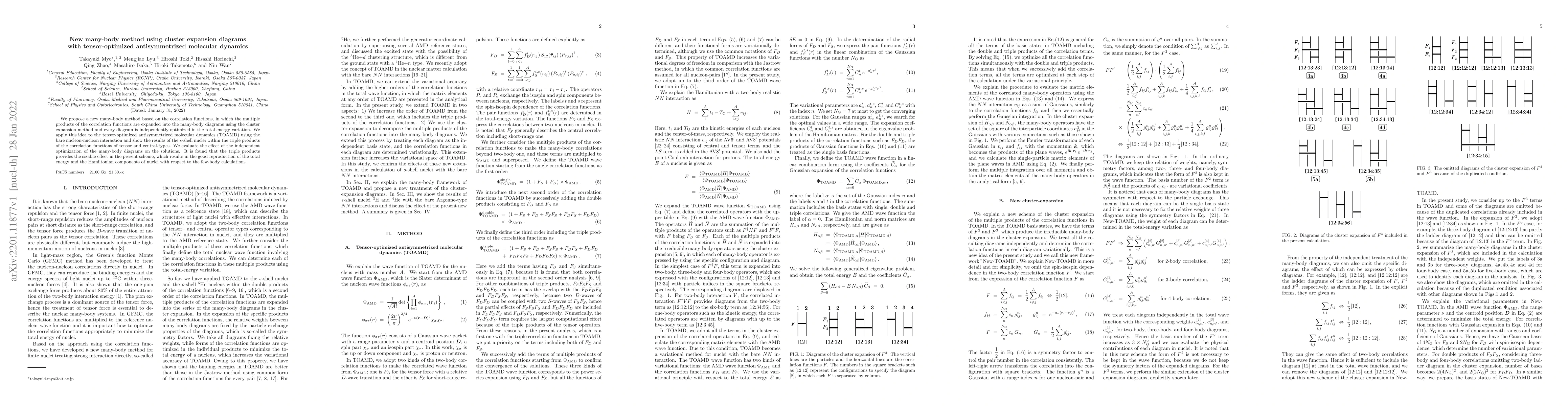Thumbnail for New many-body method using cluster expansion diagrams with
  tensor-optimized antisymmetrized molecular dynamics