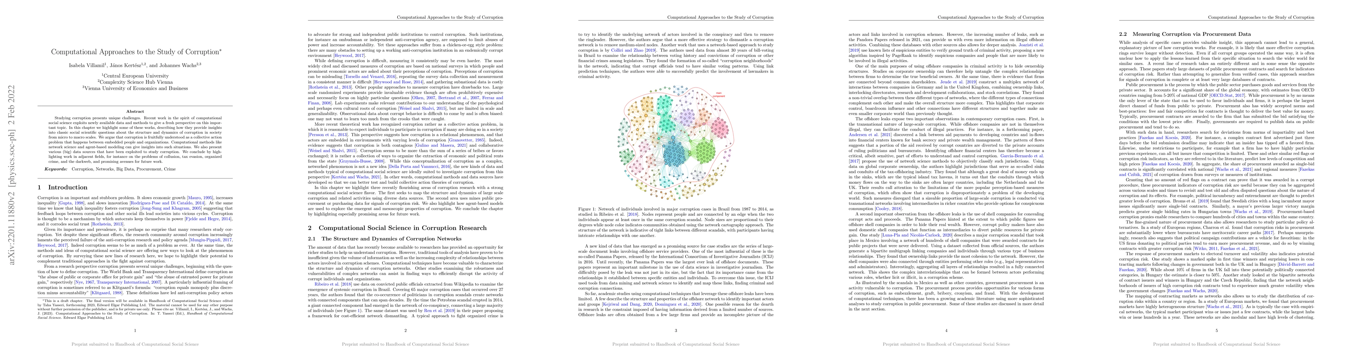 Thumbnail for Computational Approaches to the Study of Corruption