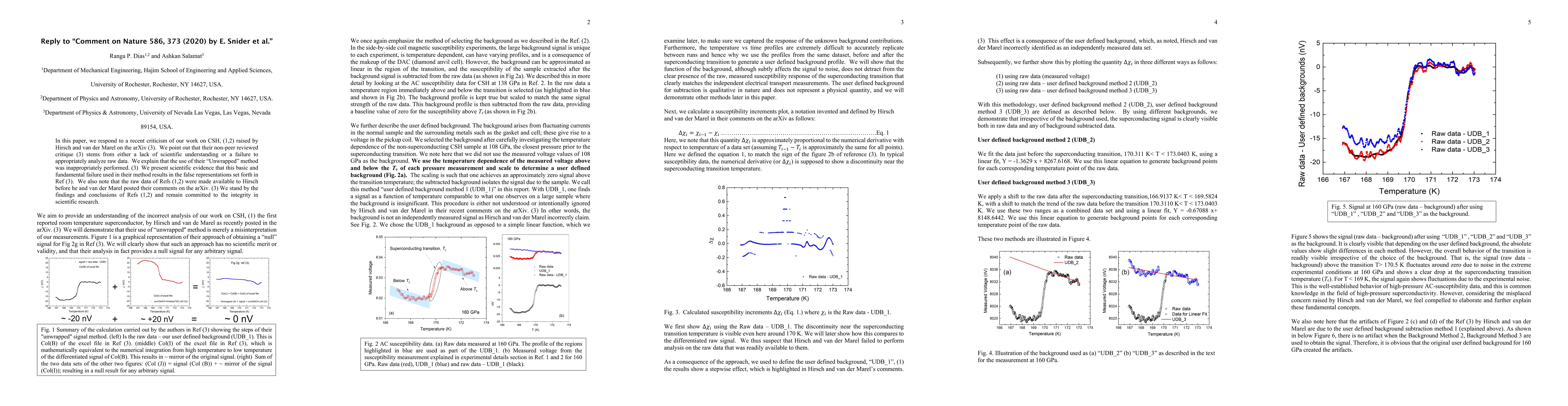 Thumbnail for Reply to "Comment on Nature 586, 373 (2020) by E. Snider et al."