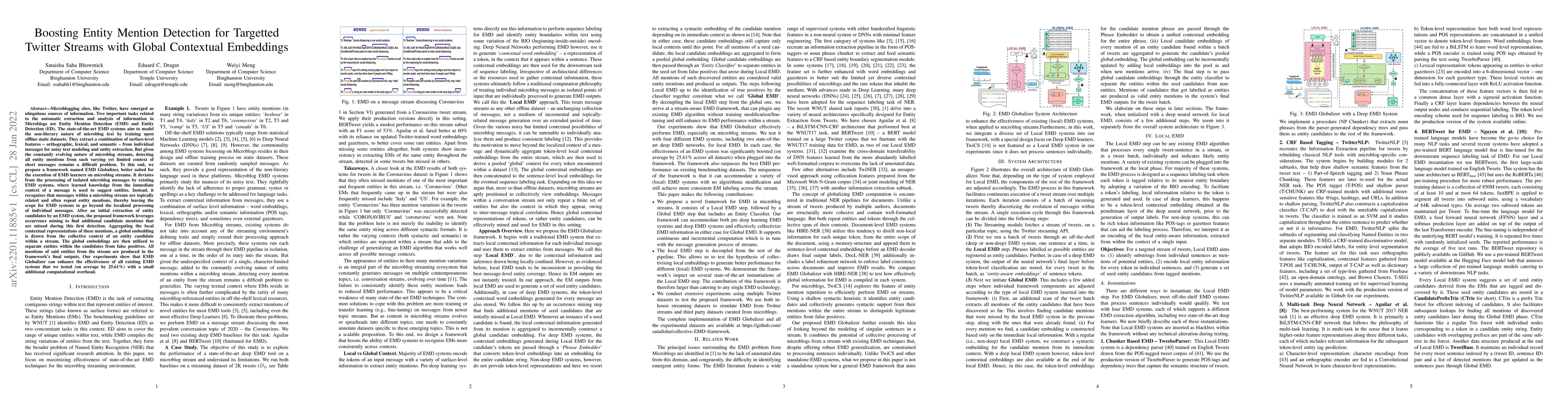 Thumbnail for Boosting Entity Mention Detection for Targetted Twitter Streams with
  Global Contextual Embeddings