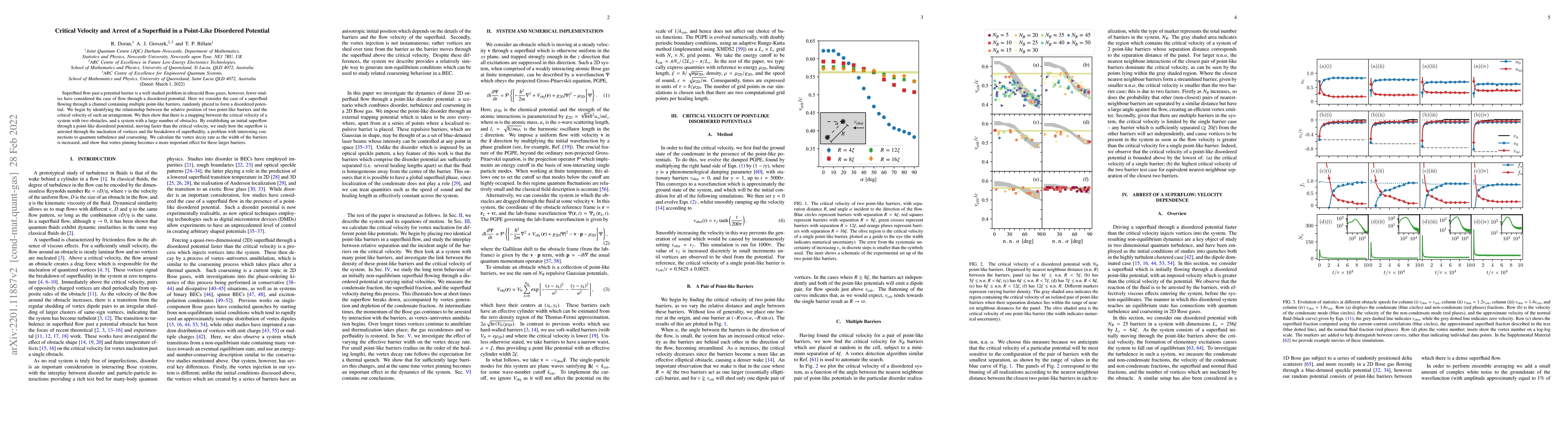 Thumbnail for Critical Velocity and Arrest of a Superfluid in a Point-Like Disordered
  Potential