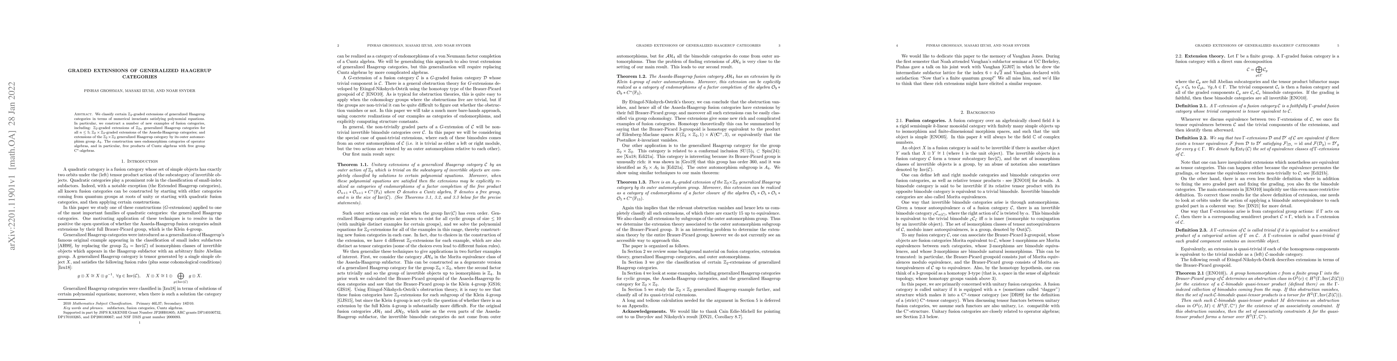 Thumbnail for Graded extensions of generalized Haagerup categories