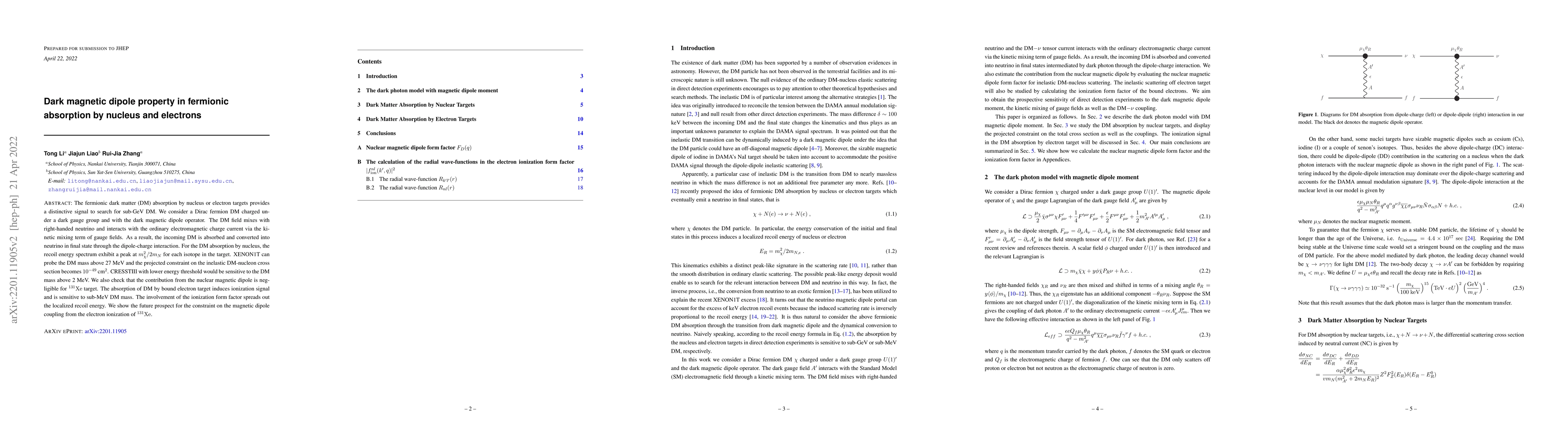 Thumbnail for Dark magnetic dipole property in fermionic absorption by nucleus and
  electrons