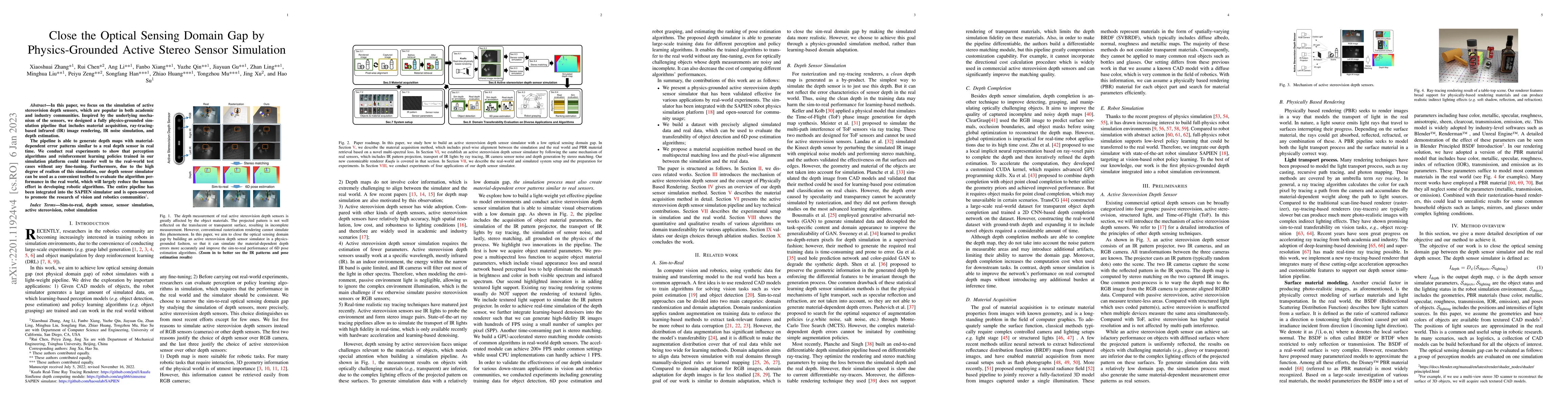 Thumbnail for Close the Optical Sensing Domain Gap by Physics-Grounded Active Stereo
  Sensor Simulation
