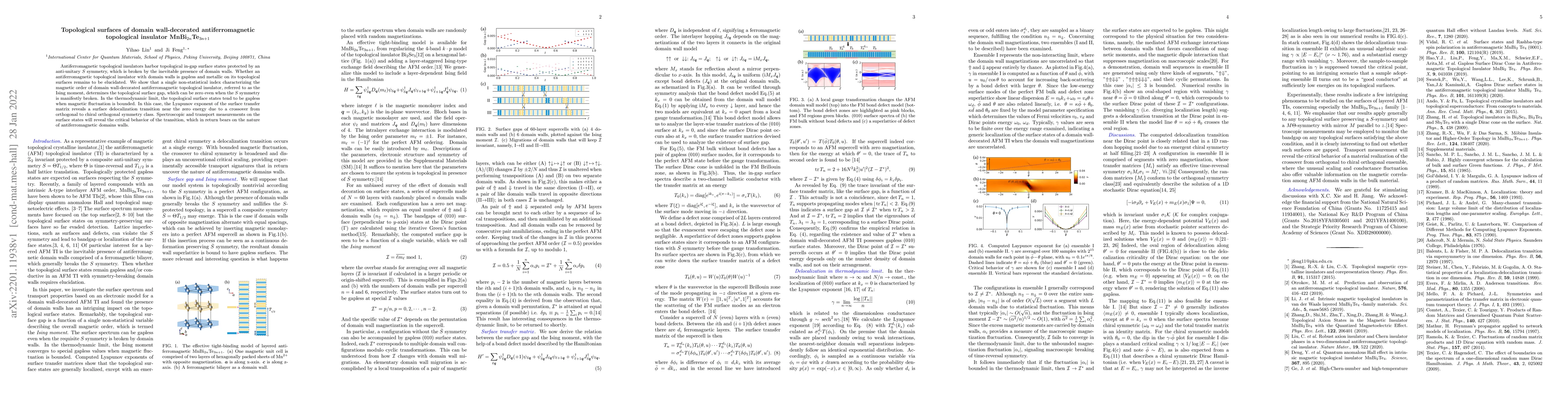 Thumbnail for Topological surfaces of domain wall-decorated antiferromagnetic
  topological insulator MnBi$_{2n}$Te$_{3n+1}$