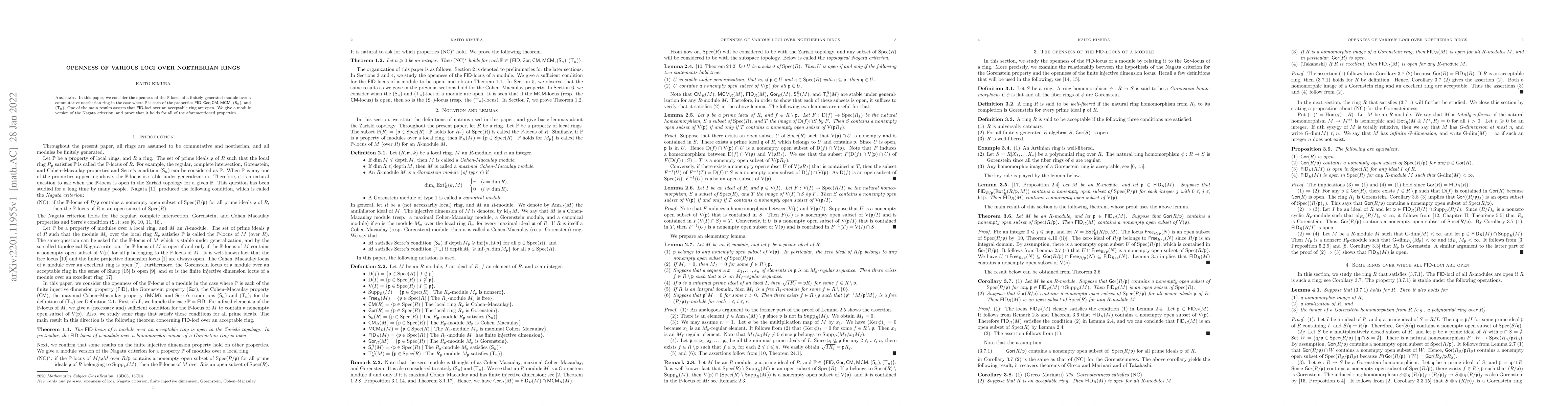 Thumbnail for Openness of various loci over Noetherian rings