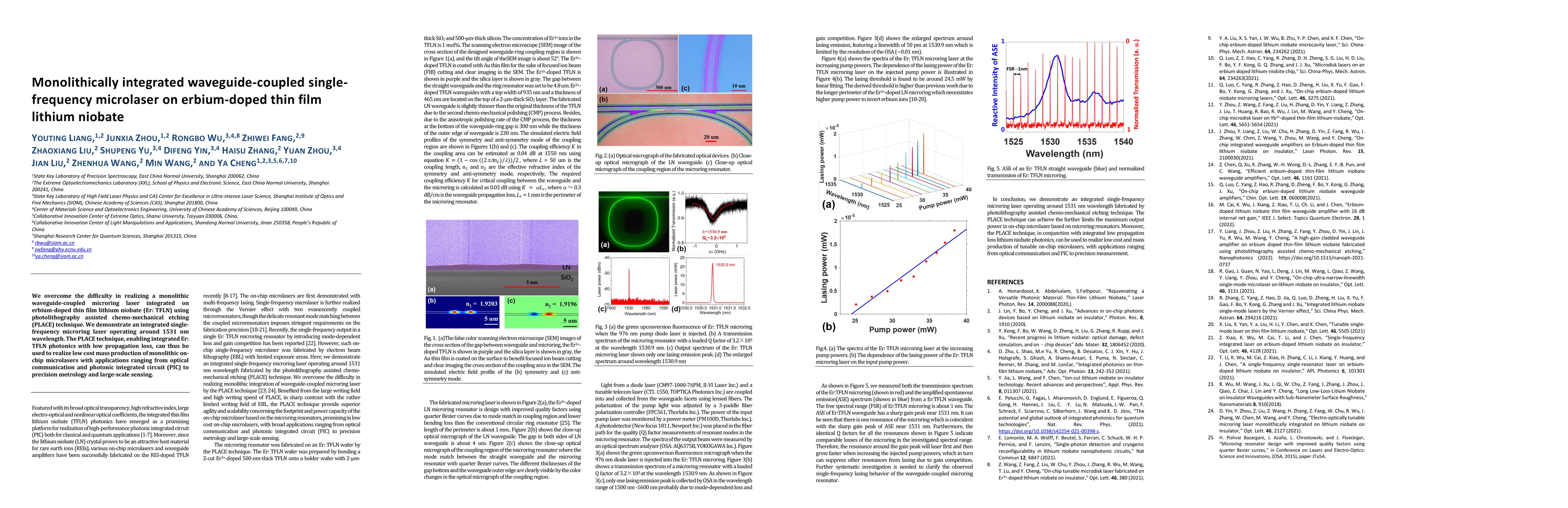 Thumbnail for Monolithically integrated waveguide-coupled single-frequency microlaser
  on erbium-doped thin film lithium niobate
