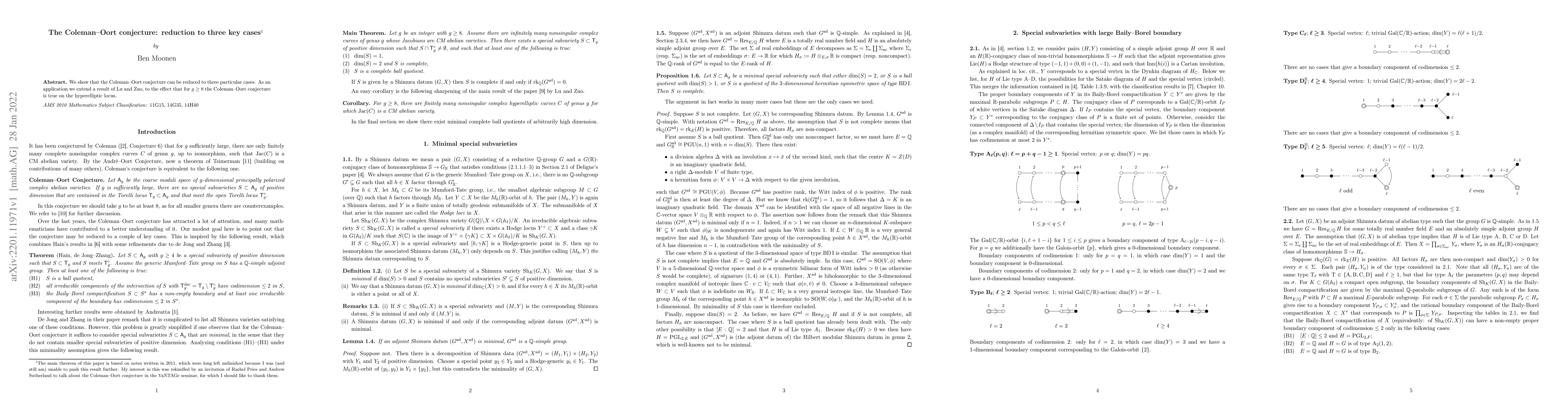 Thumbnail for The Coleman-Oort conjecture: reduction to three key cases