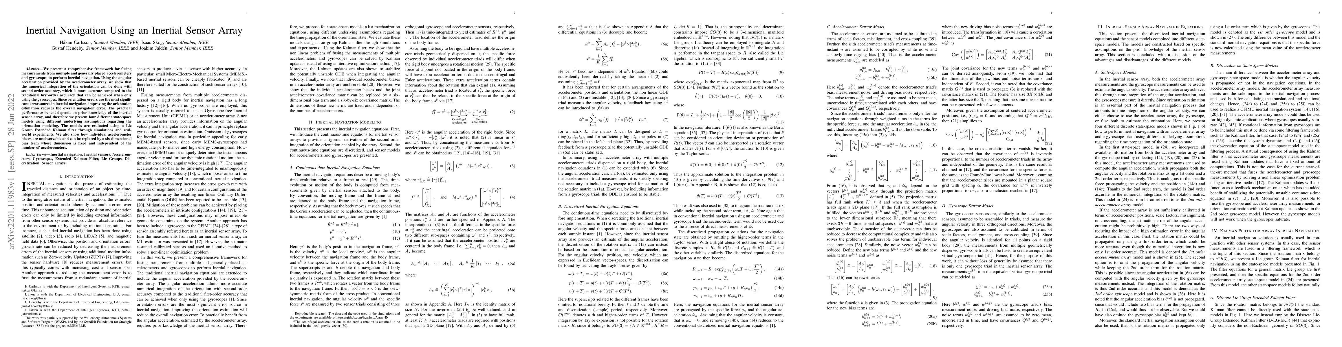 Thumbnail for Inertial Navigation Using an Inertial Sensor Array