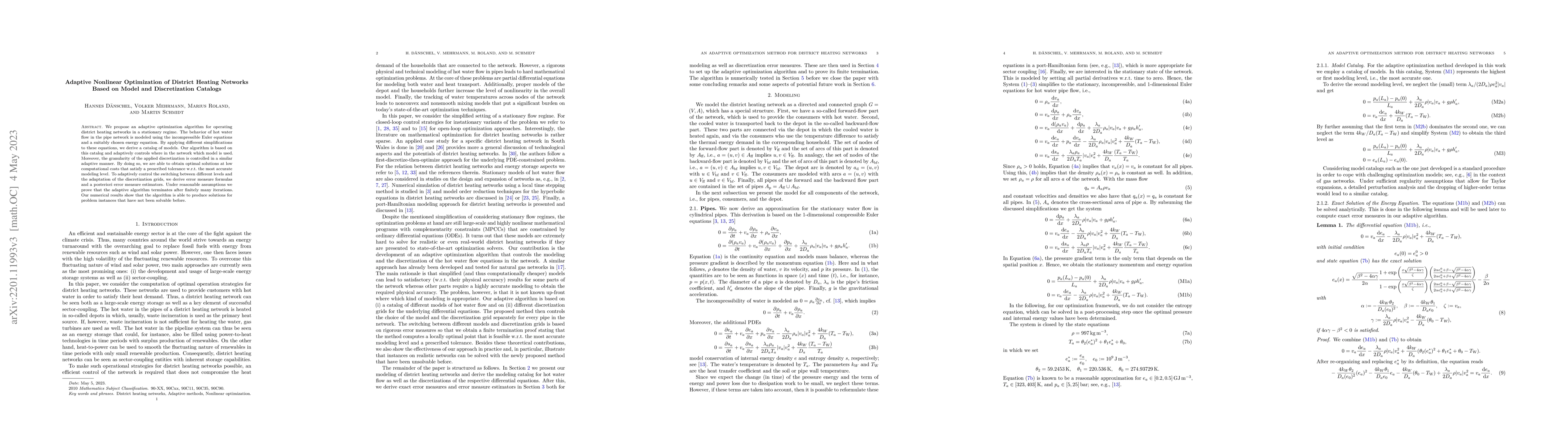 Thumbnail for Adaptive Nonlinear Optimization of District Heating Networks Based on
  Model and Discretization Catalogs