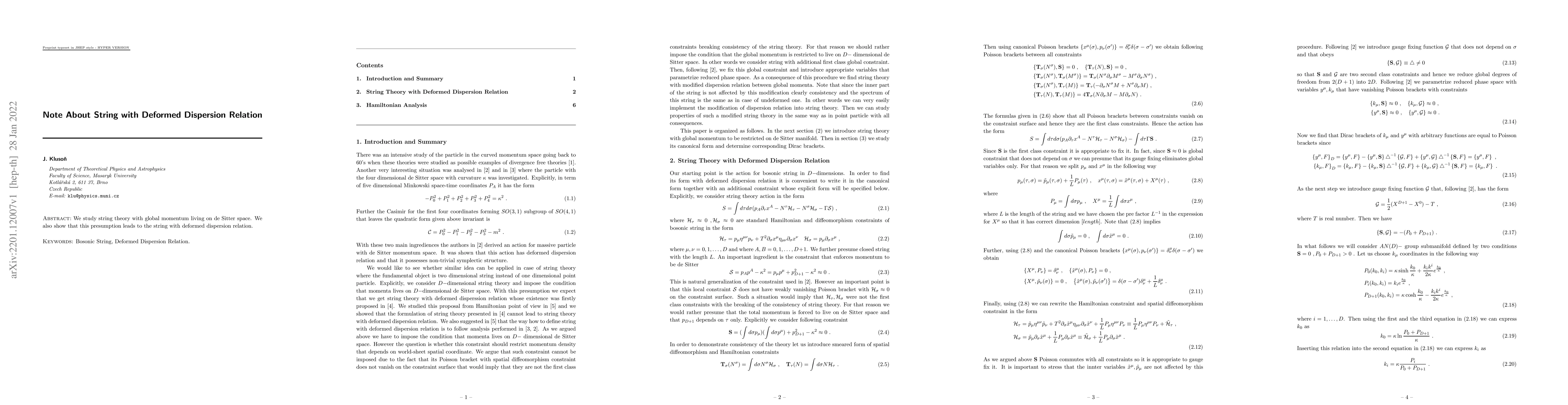 Thumbnail for Note About String with Deformed Dispersion Relation