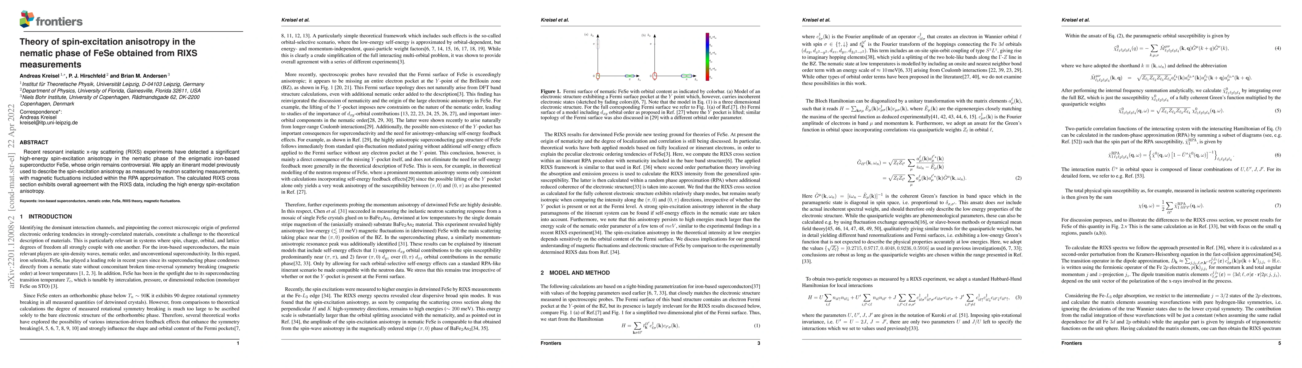 Thumbnail for Theory of spin-excitation anisotropy in the nematic phase of FeSe
  obtained from RIXS measurements
