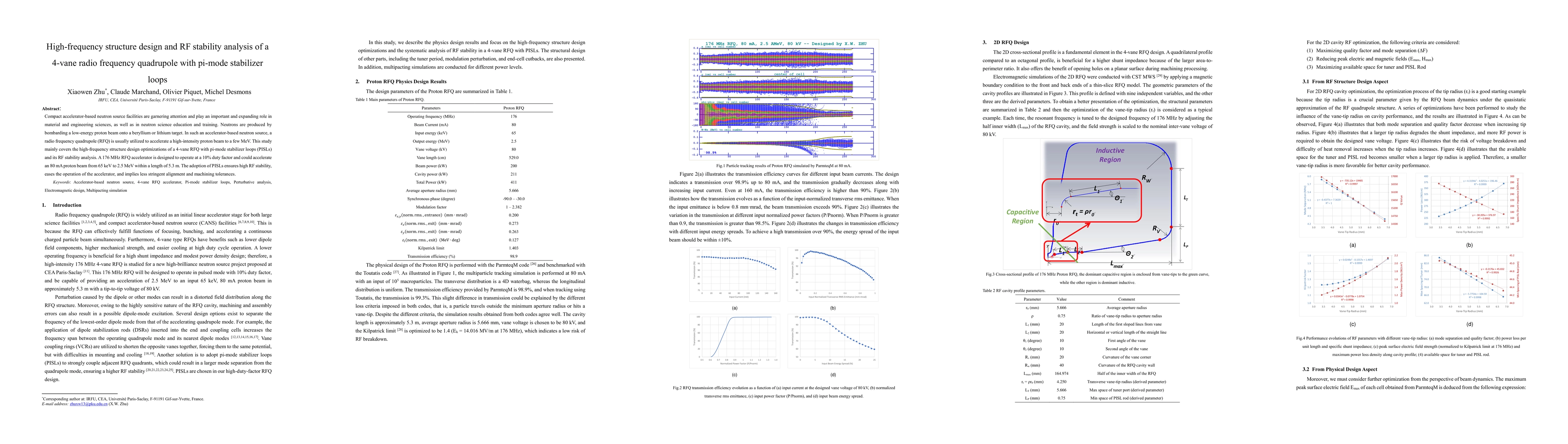 Thumbnail for High-frequency structure design and RF stability analysis of a 4-vane
  radio frequency quadrupole with pi-mode stabilizer loops