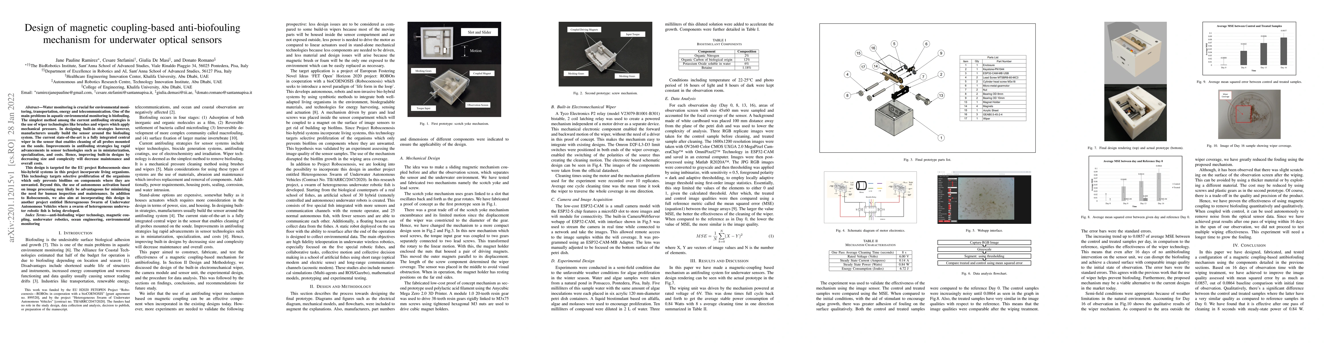 Thumbnail for Design of magnetic coupling-based anti-biofouling mechanism for
  underwater optical sensors