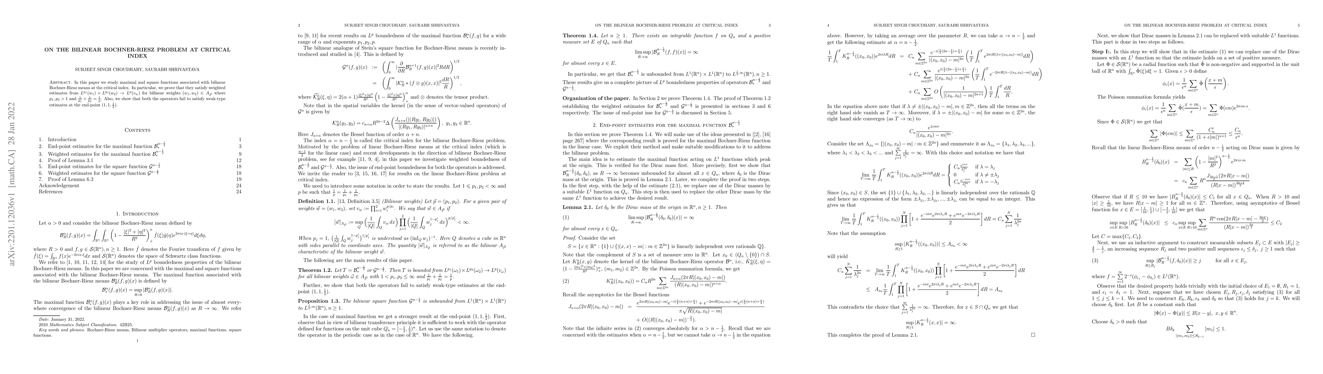 Thumbnail for On the bilinear Bochner-Riesz problem at critical index