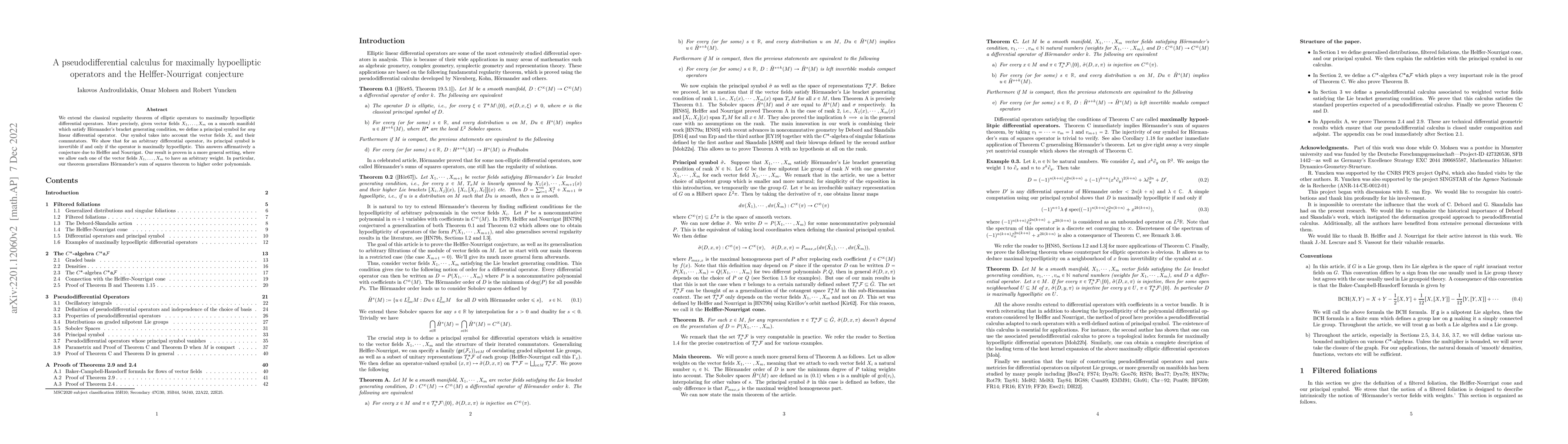 Thumbnail for A pseudodifferential calculus for maximally hypoelliptic operators and
  the Helffer-Nourrigat conjecture