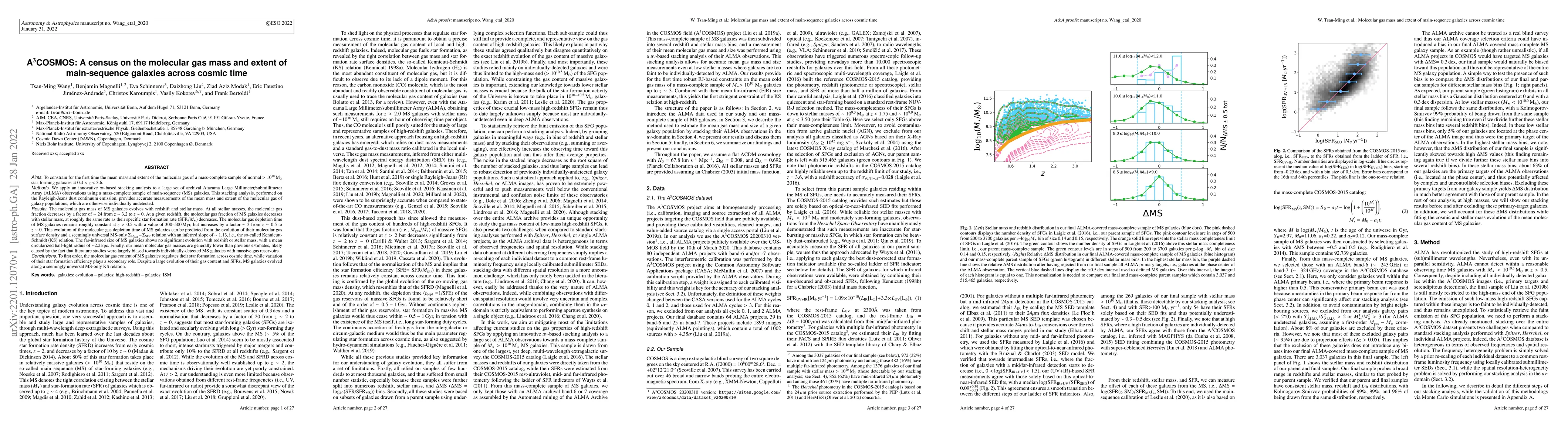 Thumbnail for A$^{3}$COSMOS: A census on the molecular gas mass and extent of
  main-sequence galaxies across cosmic time