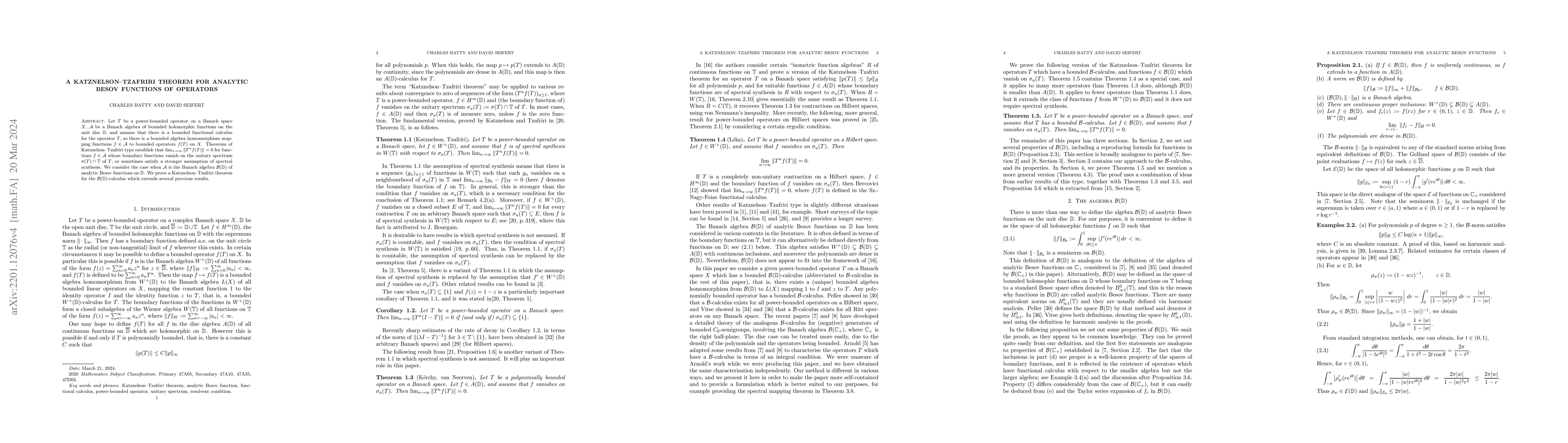 Thumbnail for A Katznelson-Tzafriri theorem for analytic Besov functions of operators