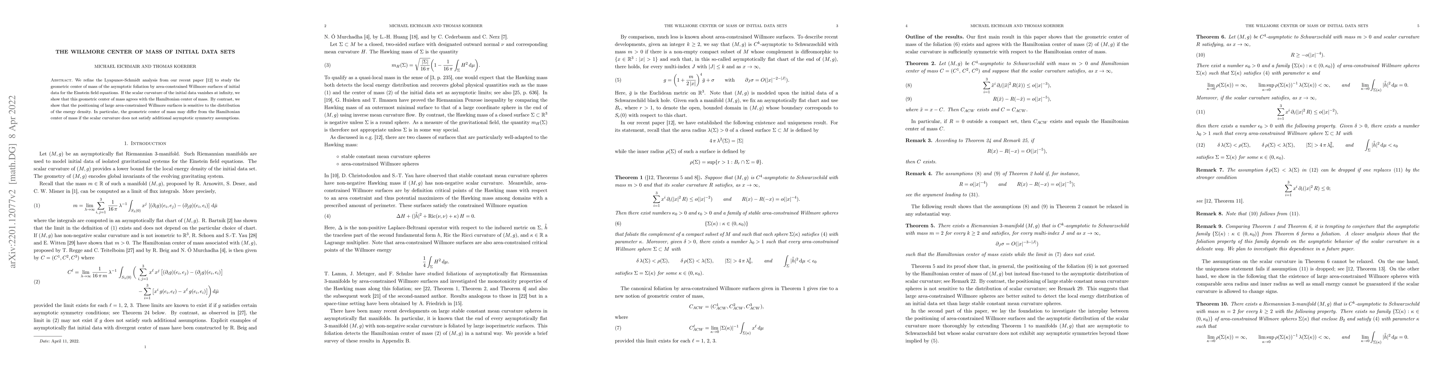 Thumbnail for The Willmore center of mass of initial data sets