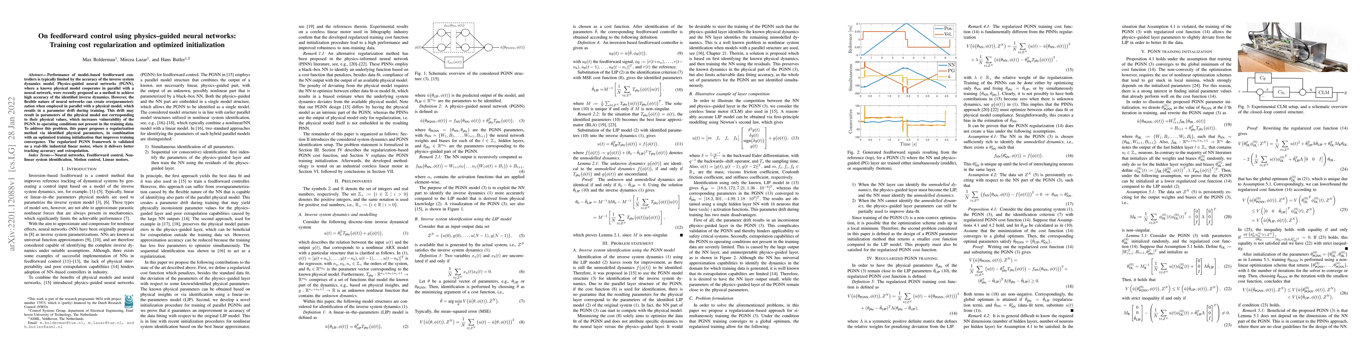 Thumbnail for On feedforward control using physics-guided neural networks: Training
  cost regularization and optimized initialization
