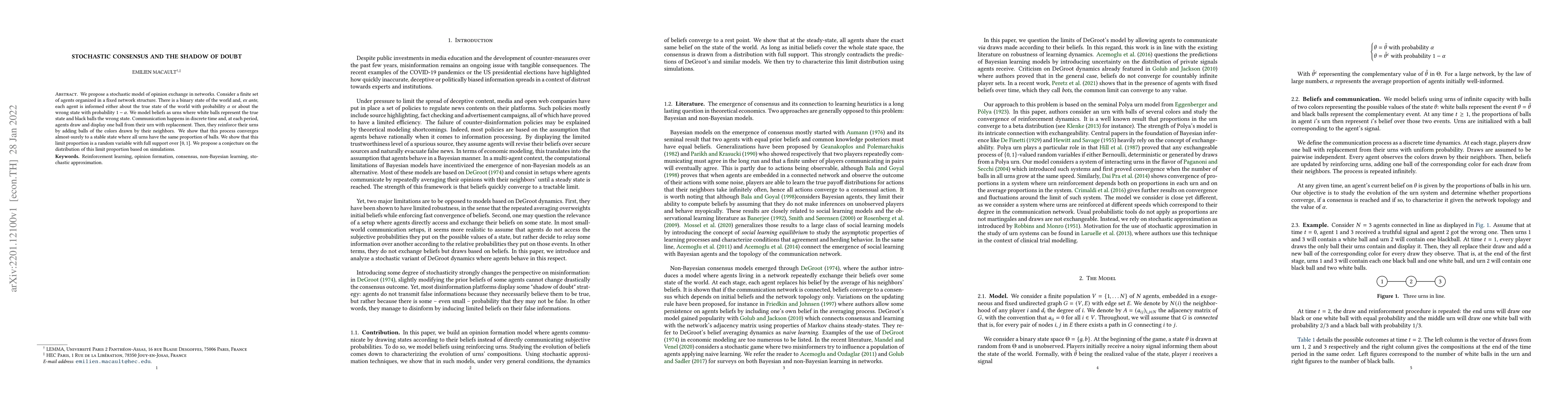 Thumbnail for Stochastic Consensus and the Shadow of Doubt