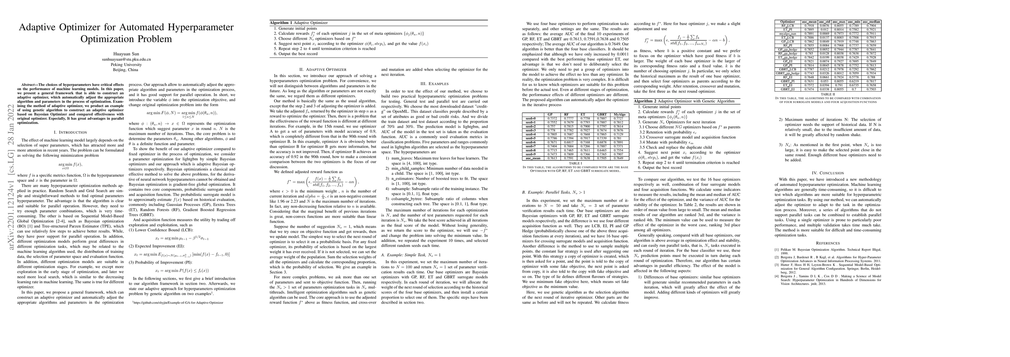 Thumbnail for Adaptive Optimizer for Automated Hyperparameter Optimization Problem
