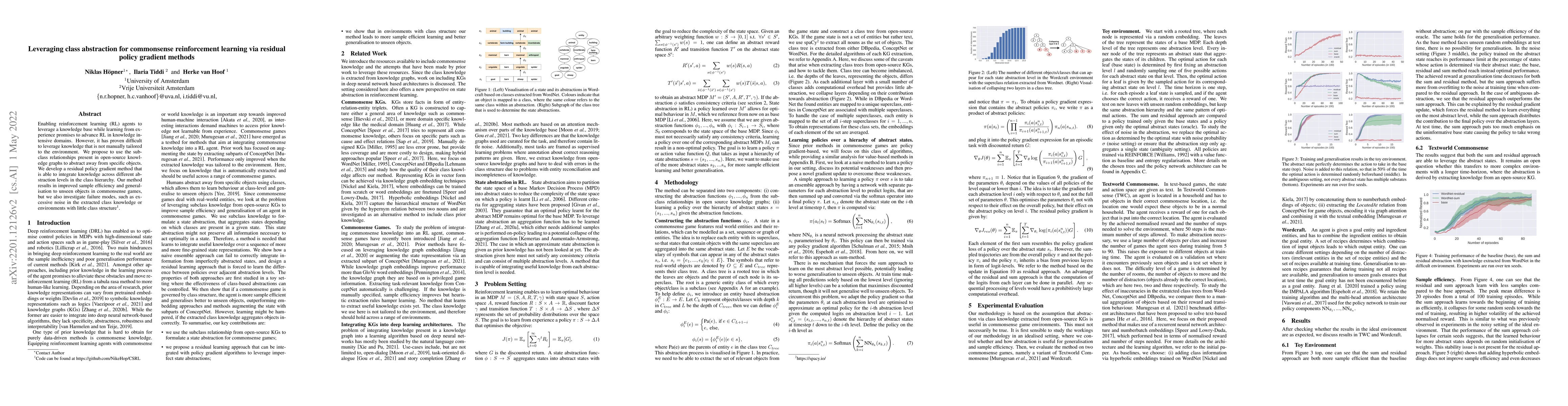 Thumbnail for Leveraging class abstraction for commonsense reinforcement learning via
  residual policy gradient methods