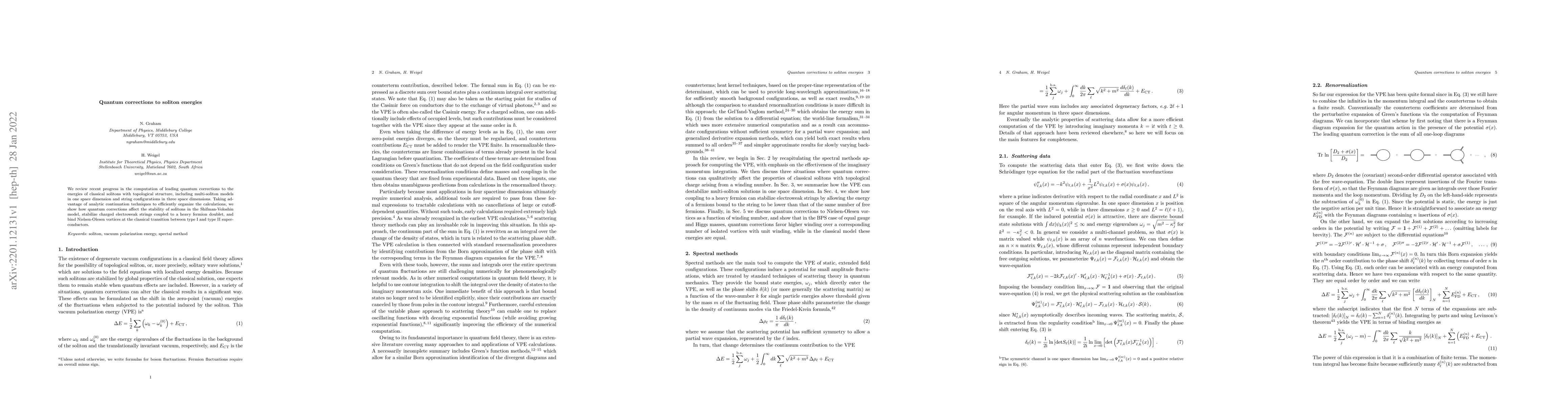 Thumbnail for Quantum Corrections to Soliton Energies