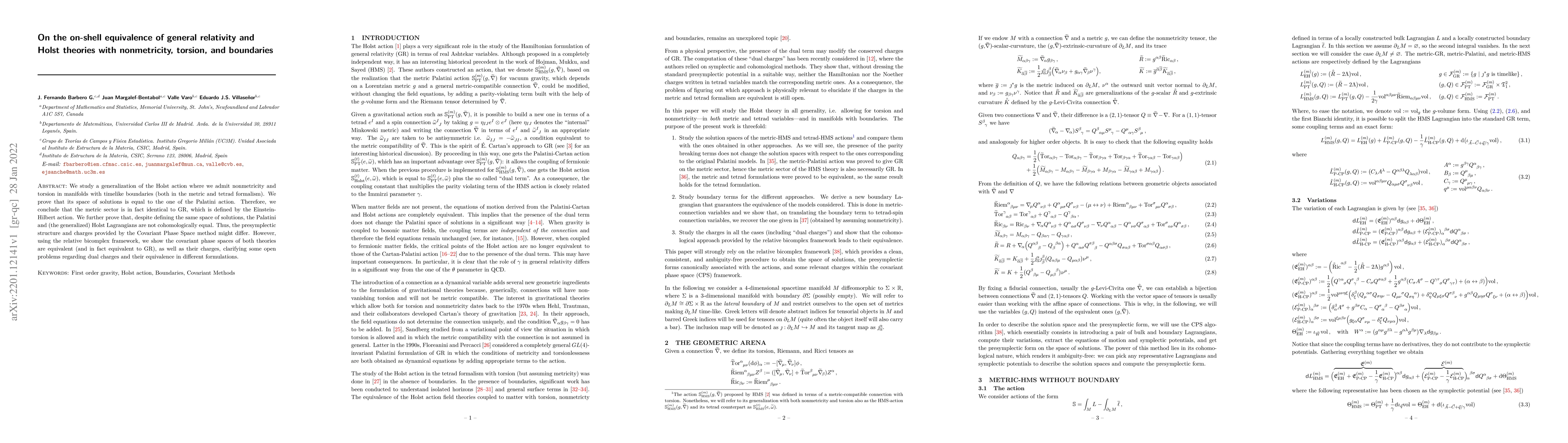 Thumbnail for On the on-shell equivalence of general relativity and Holst theories
  with nonmetricity, torsion, and boundaries