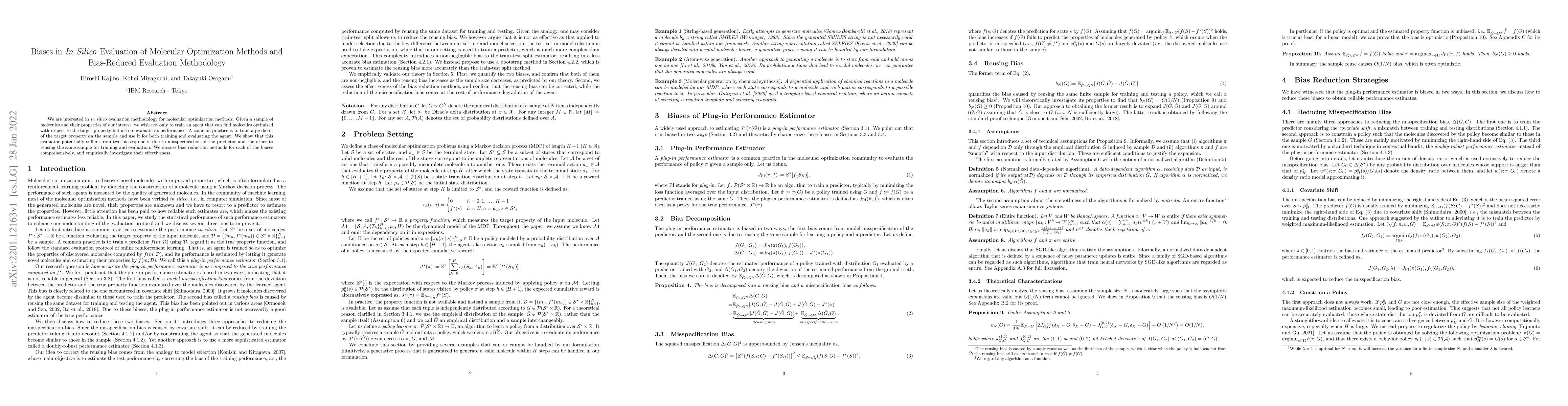 Thumbnail for Biases in In Silico Evaluation of Molecular Optimization Methods and
  Bias-Reduced Evaluation Methodology