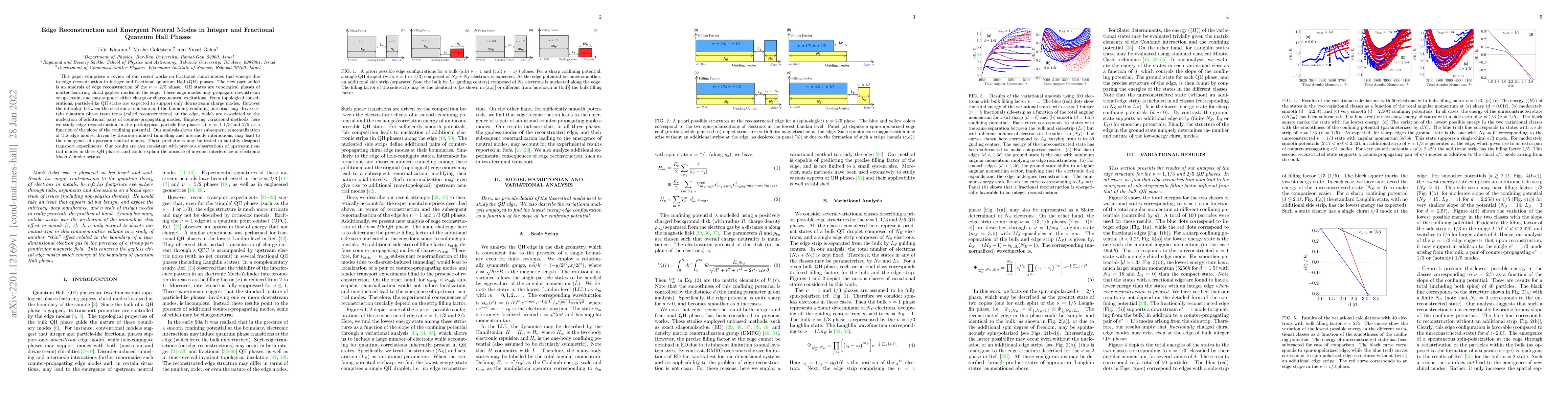 Thumbnail for Edge Reconstruction and Emergent Neutral Modes in Integer and Fractional
  Quantum Hall Phases