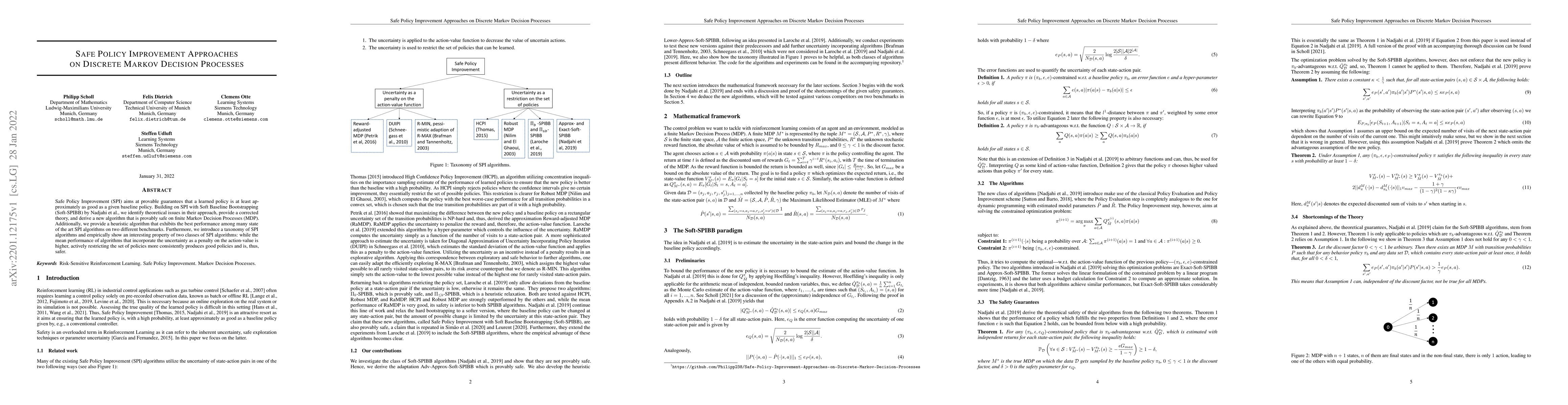 Thumbnail for Safe Policy Improvement Approaches on Discrete Markov Decision Processes