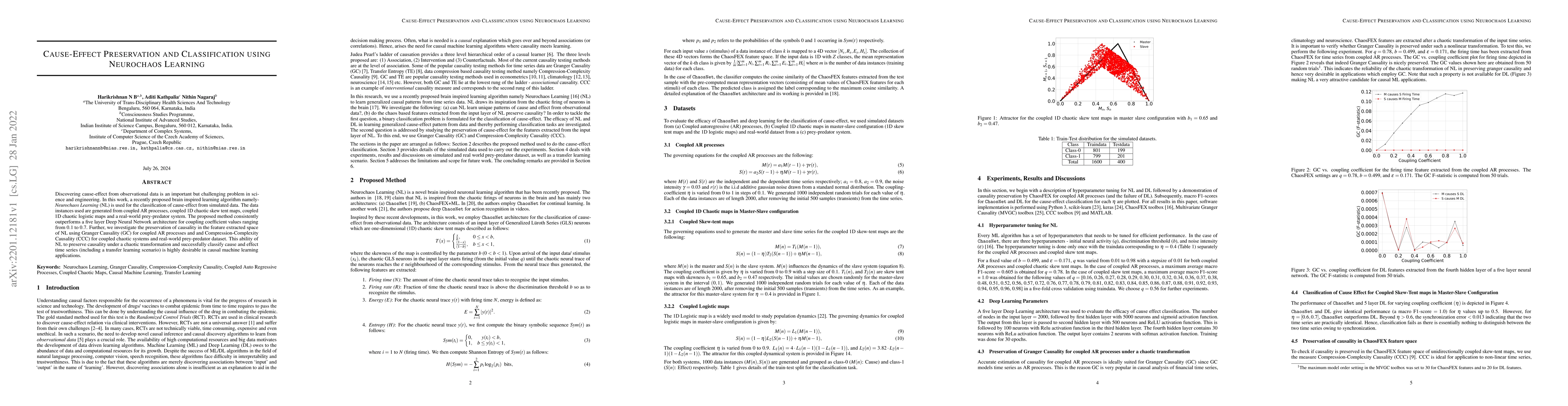 Thumbnail for Cause-Effect Preservation and Classification using Neurochaos Learning