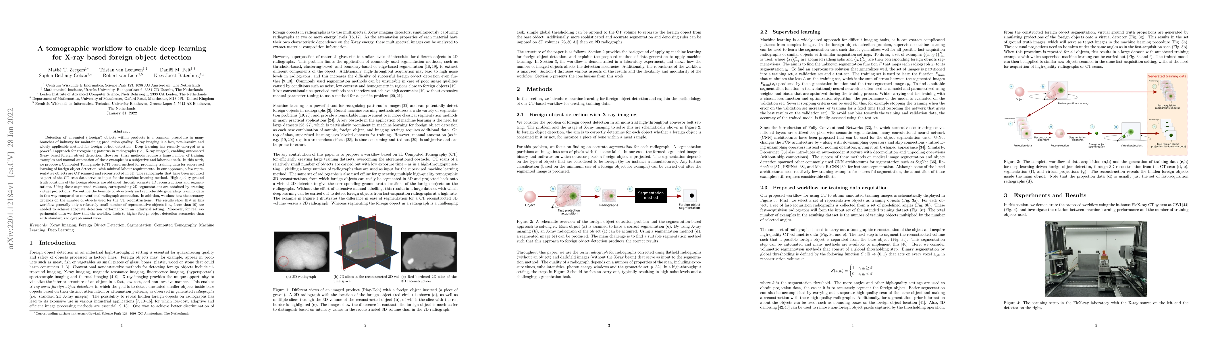 Thumbnail for A tomographic workflow to enable deep learning for X-ray based foreign
  object detection