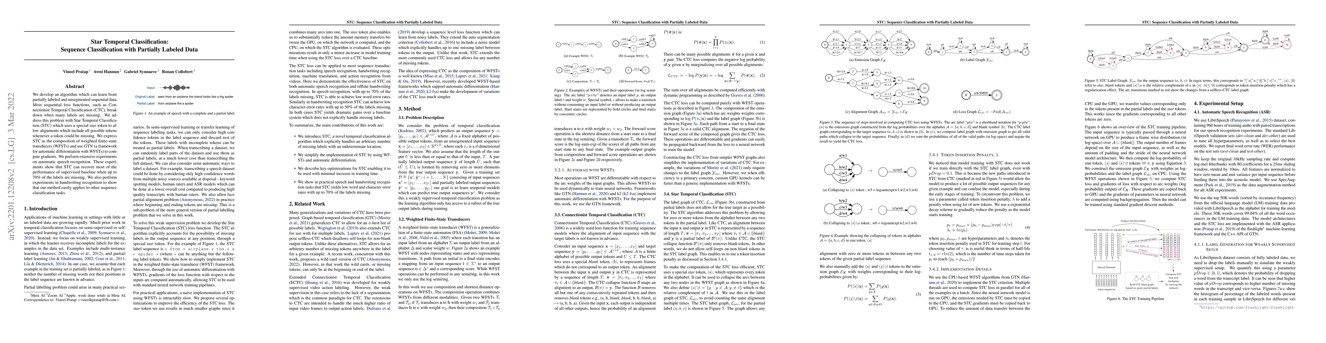 Thumbnail for Star Temporal Classification: Sequence Classification with Partially
  Labeled Data