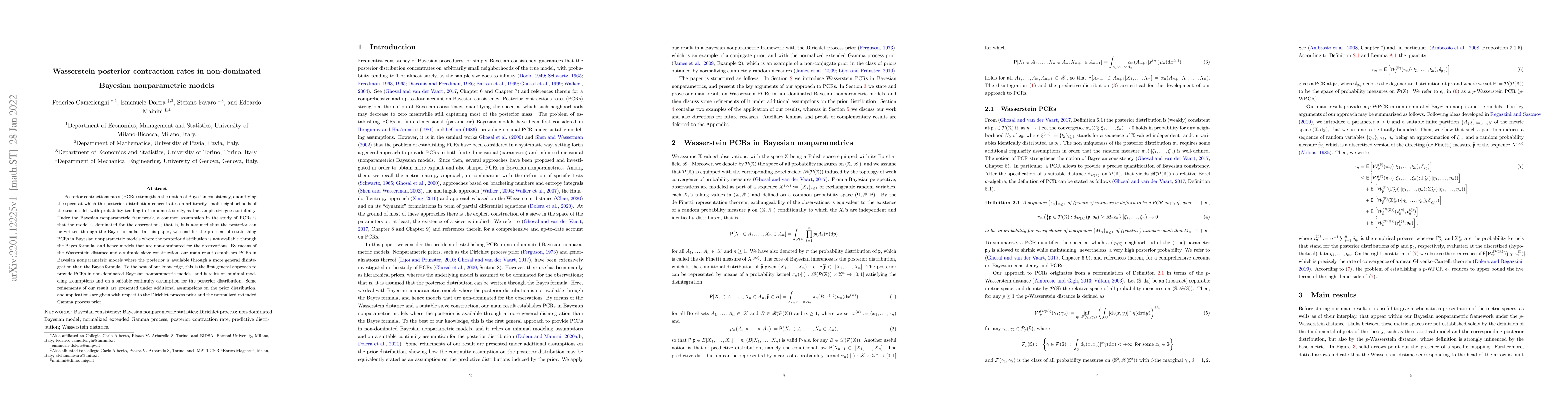 Thumbnail for Wasserstein posterior contraction rates in non-dominated Bayesian
  nonparametric models