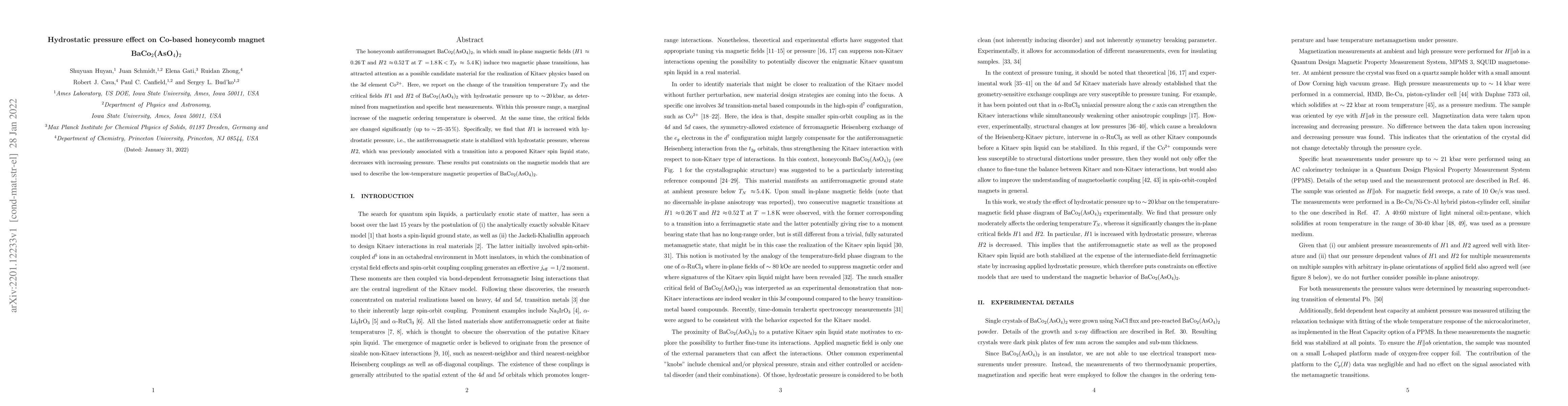 Thumbnail for Hydrostatic pressure effect on Co-based honeycomb magnet BaCo2(AsO4)2