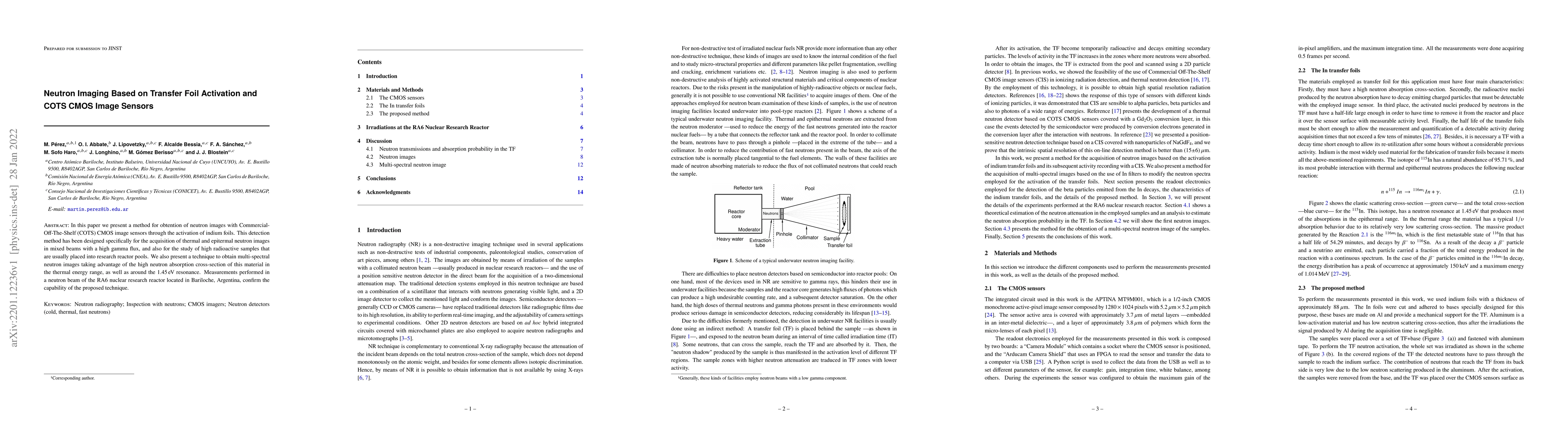 Thumbnail for Neutron Imaging Based on Transfer Foil Activation and COTS CMOS Image
  Sensors
