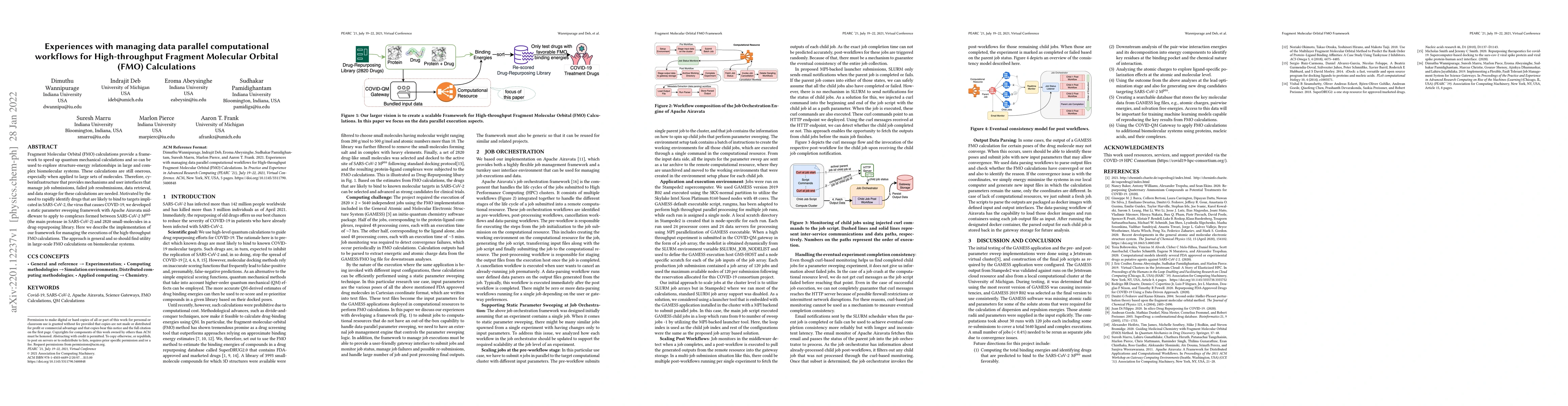 Thumbnail for Experiences with managing data parallel computational workflows for
  High-throughput Fragment Molecular Orbital (FMO) Calculations