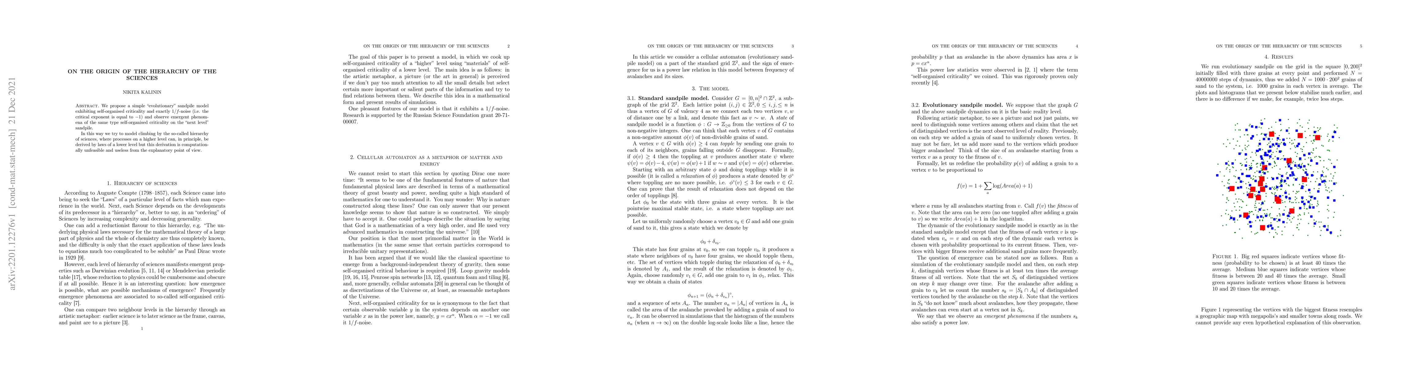 Thumbnail for On the origin of the hierarchy of the sciences