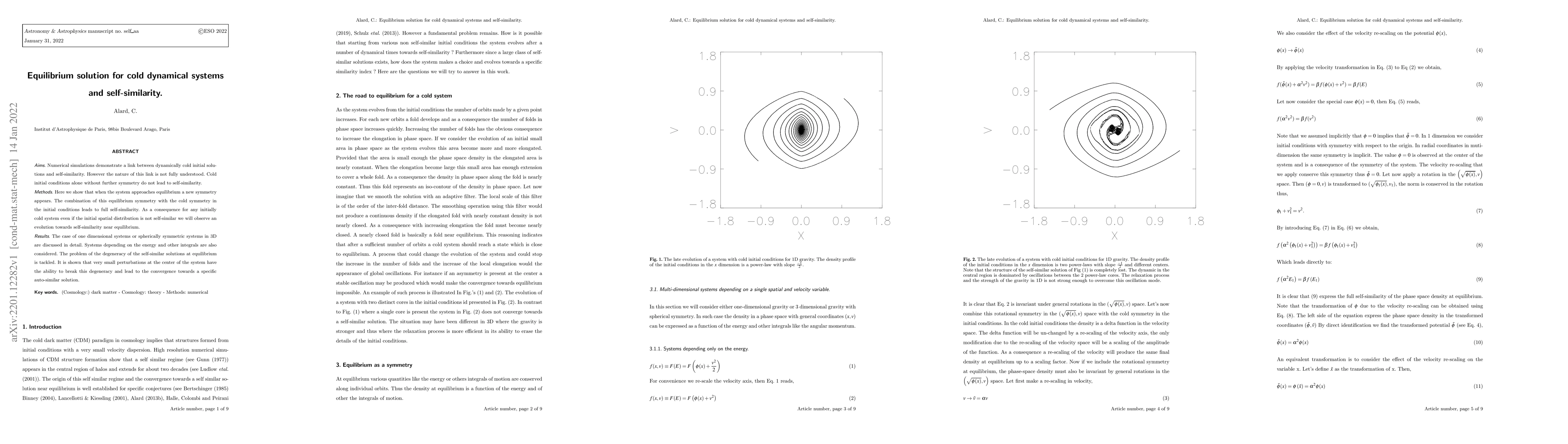 Thumbnail for Equilibrium solution for cold dynamical systems and self-similarity.
  (II)