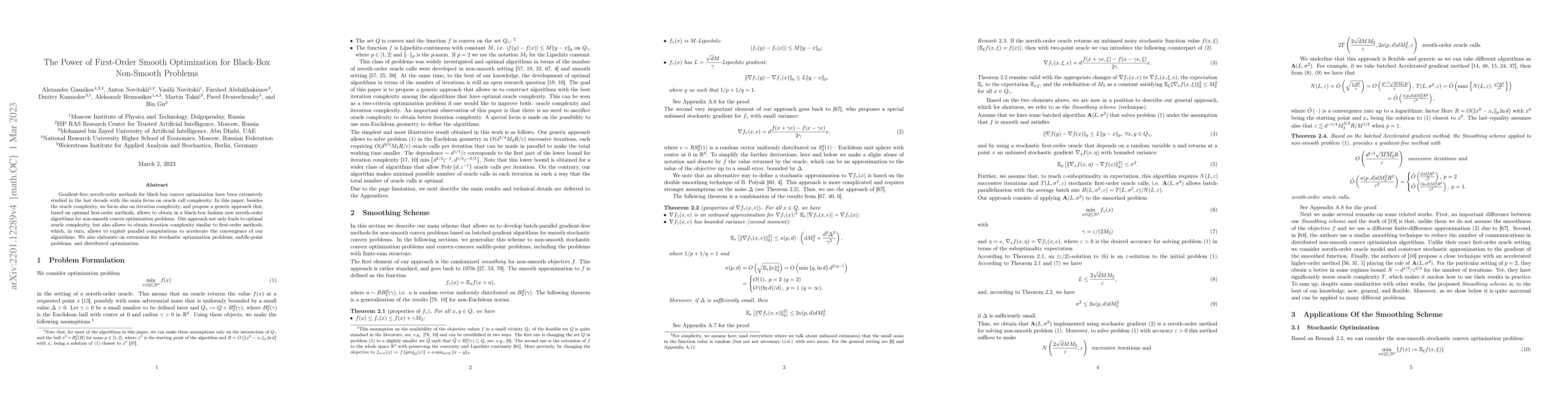 Thumbnail for The Power of First-Order Smooth Optimization for Black-Box Non-Smooth
  Problems