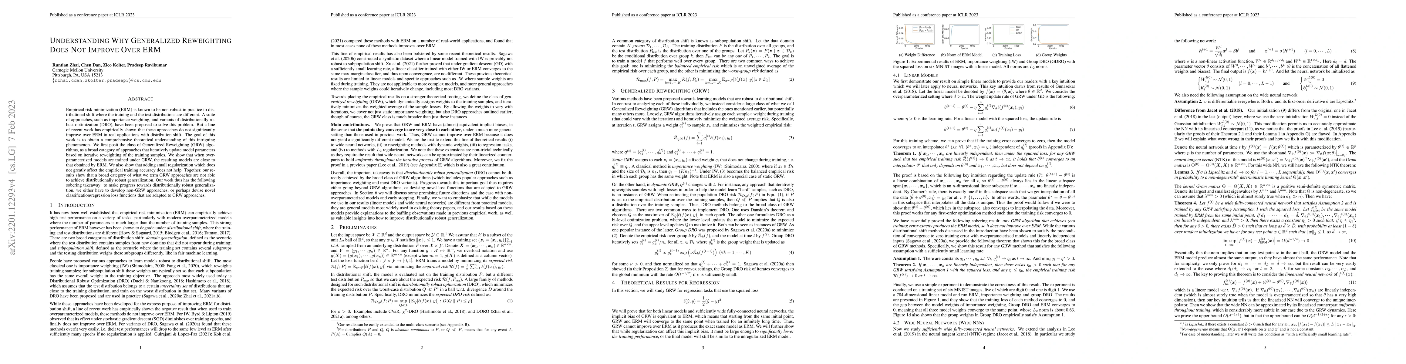 Thumbnail for Understanding Why Generalized Reweighting Does Not Improve Over ERM