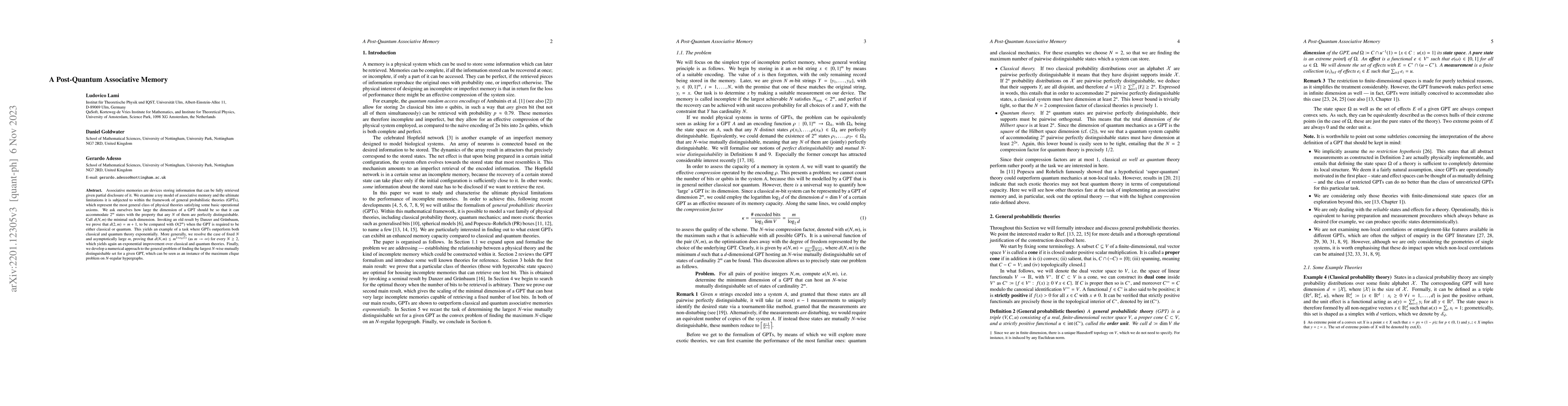 Thumbnail for A Post-Quantum Associative Memory