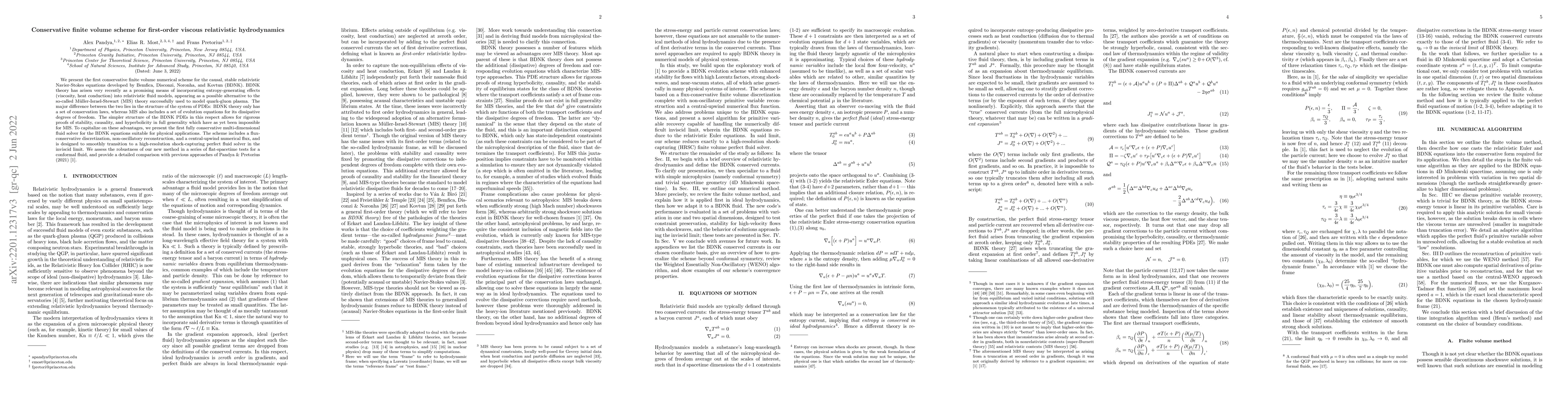 Thumbnail for Conservative finite volume scheme for first-order viscous relativistic
  hydrodynamics
